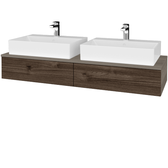 Umyvadlová skříňka MODULE SZZ2 140 umyvadlo Kube - D03 Cafe - D25 Teak - Ne