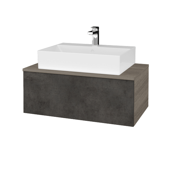 Umyvadlová skříňka MODULE SZZ1 80 umyvadlo Kube - D03 Cafe - D16 Beton tmavý - Ne