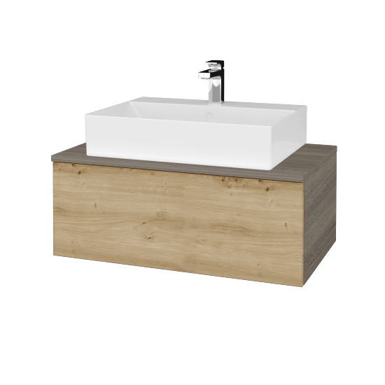 Umyvadlová skříňka MODULE SZZ1 80 umyvadlo Kube - D03 Cafe - D22 Karamel - Ne