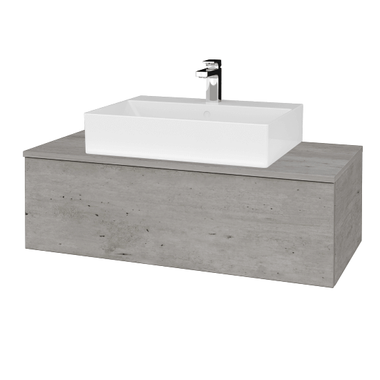 Koupelnová skříňka MODULE SZZ1 100 umyvadlo Kube - D01 Beton - D01 Beton