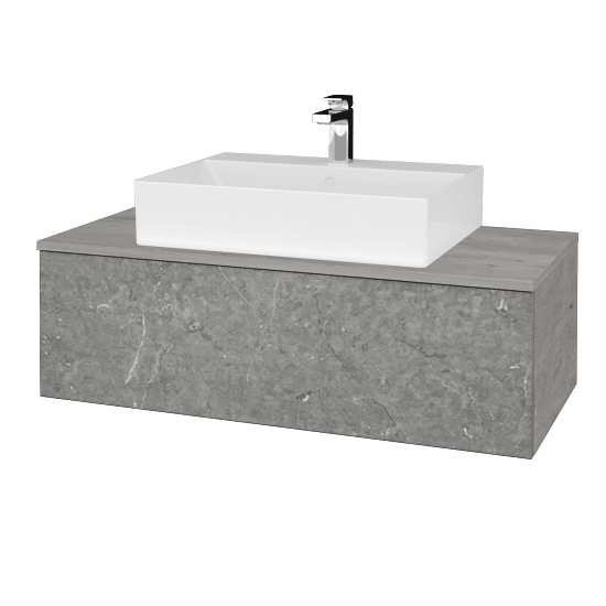 Koupelnová skříňka MODULE SZZ1 100 umyvadlo Kube - D01 Beton - D20 Galaxy - Ne