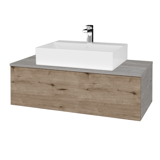 Koupelnová skříňka MODULE SZZ1 100 umyvadlo Kube - D01 Beton - D23 Herkules - Ne