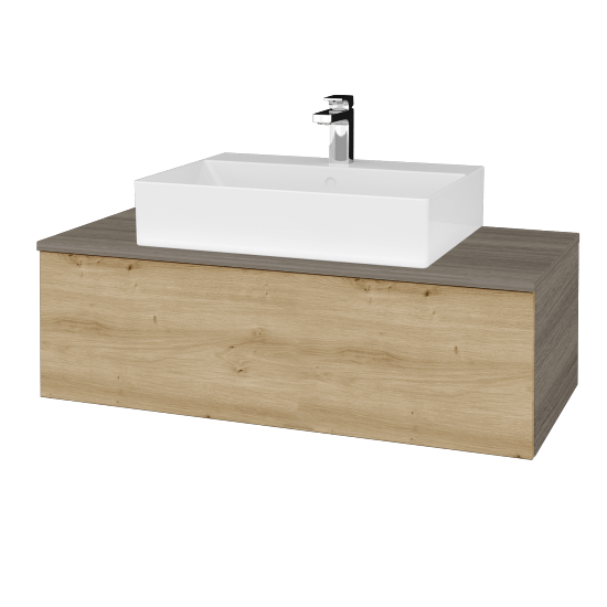 Koupelnová skříňka MODULE SZZ1 100 umyvadlo Kube - D03 Cafe - D22 Karamel - Ne