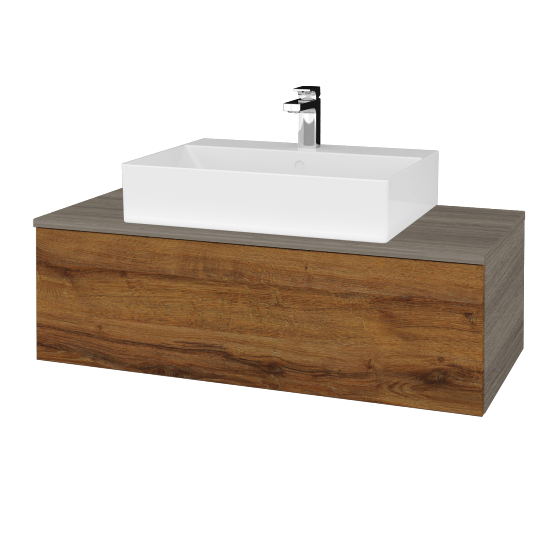 Koupelnová skříňka MODULE SZZ1 100 umyvadlo Kube - D03 Cafe - D27 Cognac - Ne