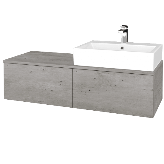 Umyvadlová skříňka MODULE SZZ12 120 umyvadlo Kube - D01 Beton - D01 Beton - Levé