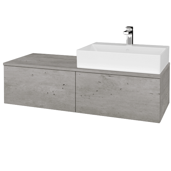 Umyvadlová skříňka MODULE SZZ12 120 umyvadlo Kube - D01 Beton - D01 Beton - Levé - Ne