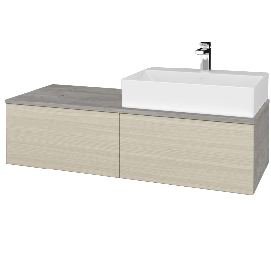 Umyvadlová skříňka MODULE SZZ12 120 umyvadlo Kube - D01 Beton - D04 Dub - Levé - Ne