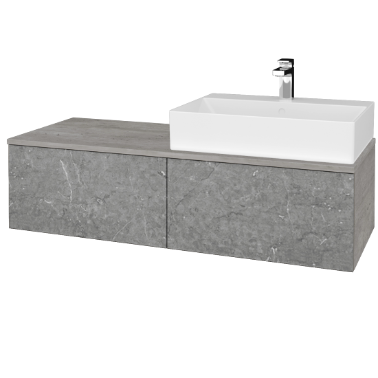 Umyvadlová skříňka MODULE SZZ12 120 umyvadlo Kube - D01 Beton - D20 Galaxy - Levé - Ne
