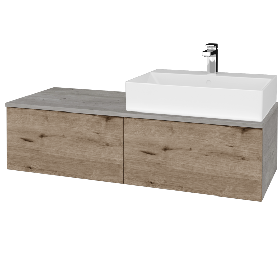 Umyvadlová skříňka MODULE SZZ12 120 umyvadlo Kube - D01 Beton - D23 Herkules - Levé - Ne
