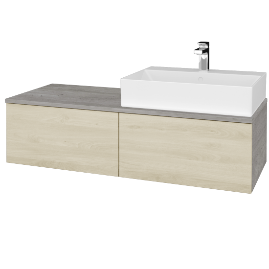 Umyvadlová skříňka MODULE SZZ12 120 umyvadlo Kube - D01 Beton - D24 Ohio - Levé - Ne