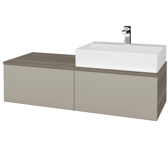 Umyvadlová skříňka MODULE SZZ12 120 umyvadlo Kube - D03 Cafe - L04 Béžová vysoký lesk - Levé - Ne