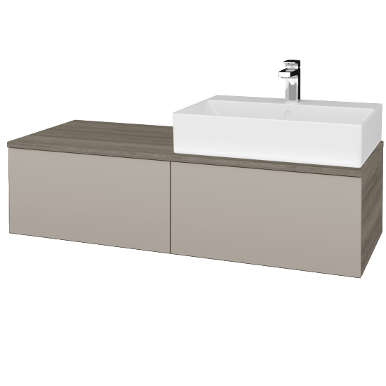 Umyvadlová skříňka MODULE SZZ12 120 umyvadlo Kube - D03 Cafe - N07 Stone - Levé - Ne