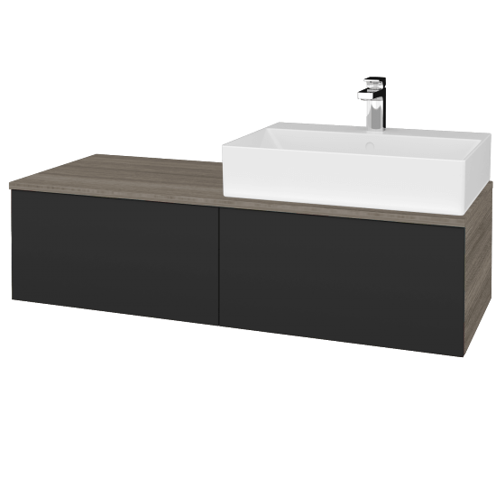 Umyvadlová skříňka MODULE SZZ12 120 umyvadlo Kube - D03 Cafe - N03 Graphite - Levé - Ne