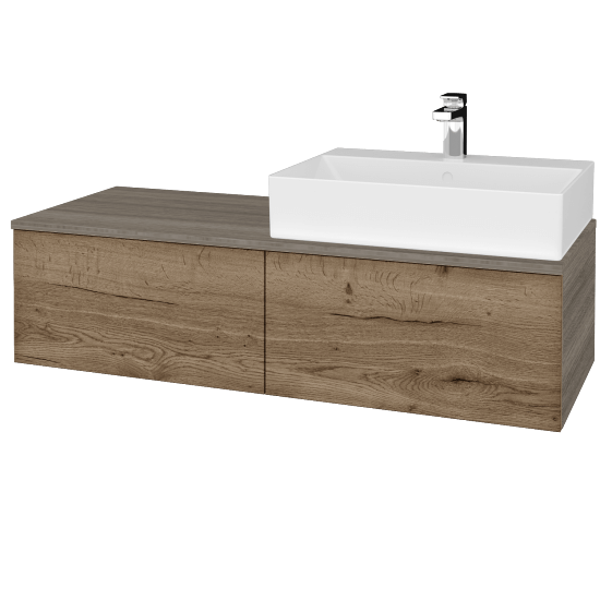 Umyvadlová skříňka MODULE SZZ12 120 umyvadlo Kube - D03 Cafe - D21 Tobacco - Levé - Ne