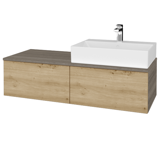 Umyvadlová skříňka MODULE SZZ12 120 umyvadlo Kube - D03 Cafe - D22 Karamel - Levé - Ne
