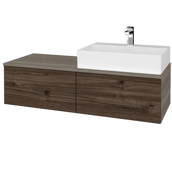 Umyvadlová skříňka MODULE SZZ12 120 umyvadlo Kube - D03 Cafe - D25 Teak - Levé - Ne