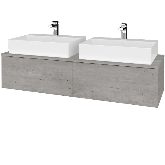 Umyvadlová skříňka MODULE SZZ12 140 umyvadlo Kube - D01 Beton - D01 Beton - Ne
