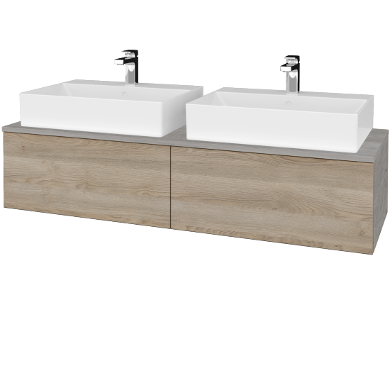Umyvadlová skříňka MODULE SZZ12 140 umyvadlo Kube - D01 Beton - D17 Colorado - Ne