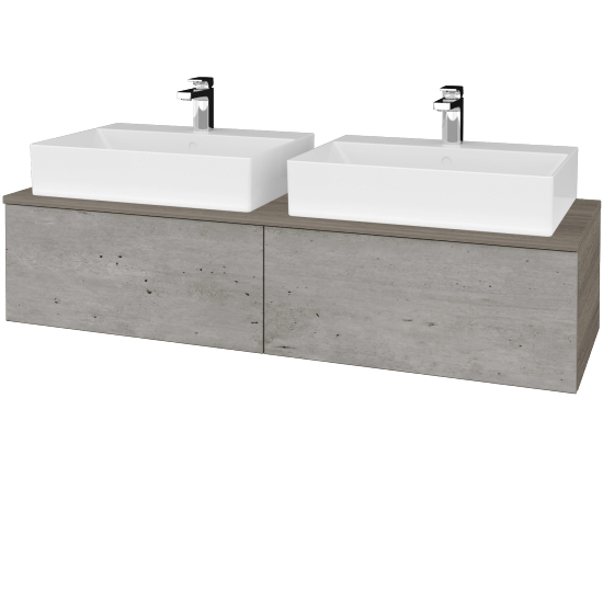 Umyvadlová skříňka MODULE SZZ12 140 umyvadlo Kube - D03 Cafe - D01 Beton - Ne