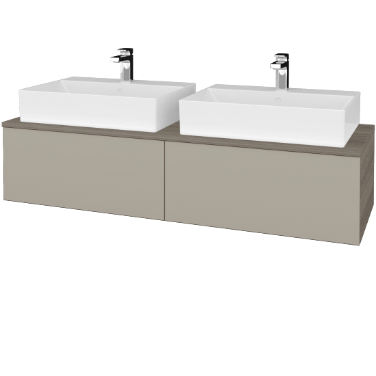Umyvadlová skříňka MODULE SZZ12 140 umyvadlo Kube - D03 Cafe - L04 Béžová vysoký lesk - Ne
