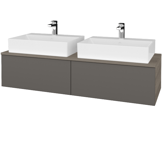 Umyvadlová skříňka MODULE SZZ12 140 umyvadlo Kube - D03 Cafe - N06 Lava - Ne