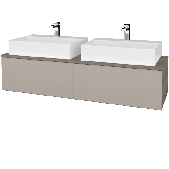 Umyvadlová skříňka MODULE SZZ12 140 umyvadlo Kube - D03 Cafe - N07 Stone - Ne