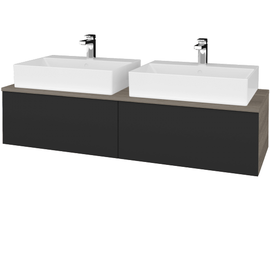Umyvadlová skříňka MODULE SZZ12 140 umyvadlo Kube - D03 Cafe - N03 Graphite - Ne
