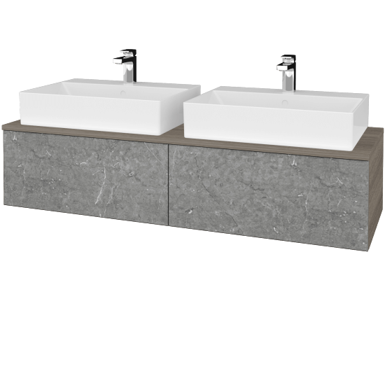 Umyvadlová skříňka MODULE SZZ12 140 umyvadlo Kube - D03 Cafe - D20 Galaxy - Ne