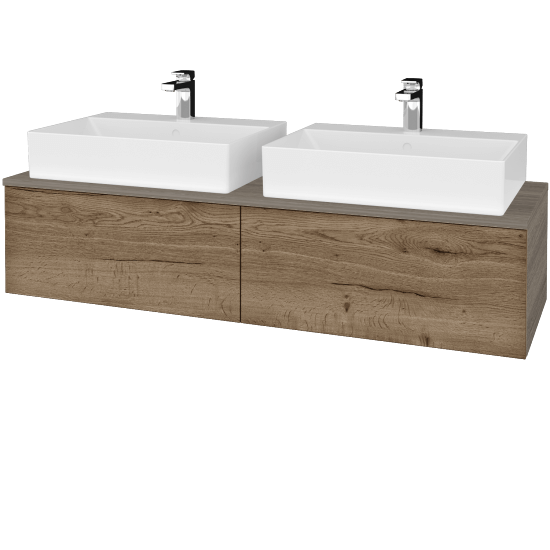 Umyvadlová skříňka MODULE SZZ12 140 umyvadlo Kube - D03 Cafe - D21 Tobacco - Ne