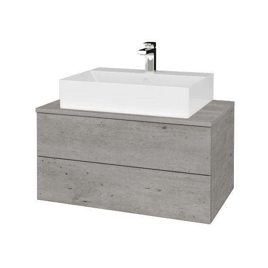 Umyvadlová skříňka MODULE SZZ2 80 umyvadlo Kube - D01 Beton - D01 Beton