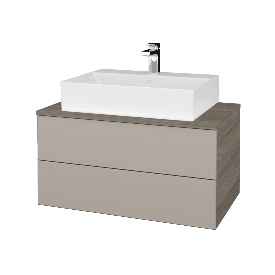 Umyvadlová skříňka MODULE SZZ2 80 umyvadlo Kube - D03 Cafe - N07 Stone - Ne