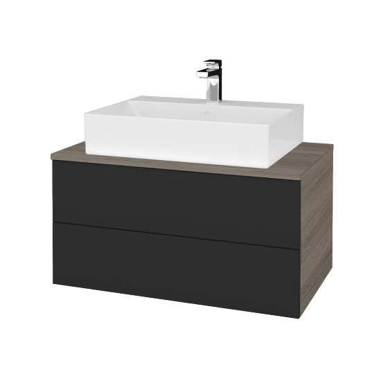 Umyvadlová skříňka MODULE SZZ2 80 umyvadlo Kube - D03 Cafe - N03 Graphite - Ne