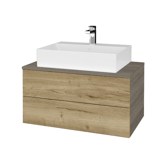 Umyvadlová skříňka MODULE SZZ2 80 umyvadlo Kube - D03 Cafe - D26 Ontario - Ne