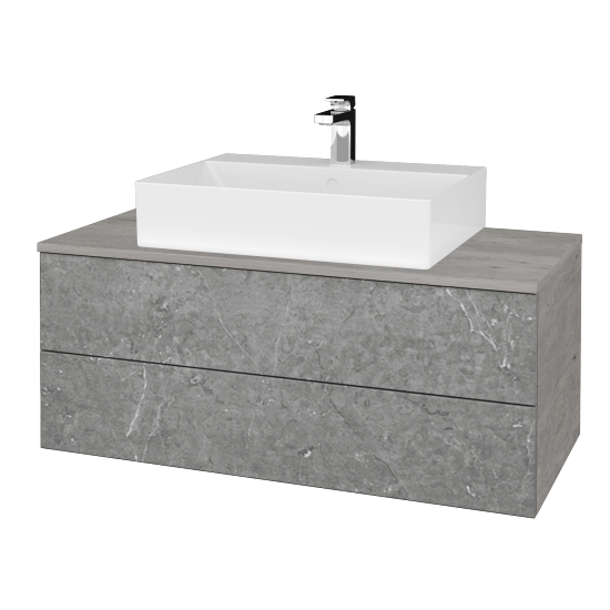 Umyvadlová skříňka MODULE SZZ2 100 umyvadlo Kube - D01 Beton - D20 Galaxy - Ne