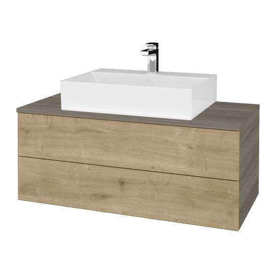 Umyvadlová skříňka MODULE SZZ2 100 umyvadlo Kube - D03 Cafe - D09 Arlington - Ne