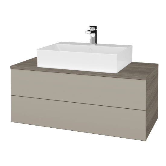 Umyvadlová skříňka MODULE SZZ2 100 umyvadlo Kube - D03 Cafe - M05 Béžová mat - Ne