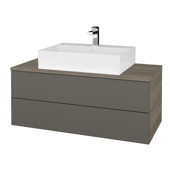 Umyvadlová skříňka MODULE SZZ2 100 umyvadlo Kube - D03 Cafe - N06 Lava - Ne