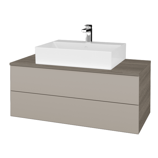 Umyvadlová skříňka MODULE SZZ2 100 umyvadlo Kube - D03 Cafe - N07 Stone - Ne
