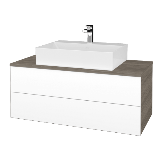 Umyvadlová skříňka MODULE SZZ2 100 umyvadlo Kube - D03 Cafe - M01 Bílá mat - Ne