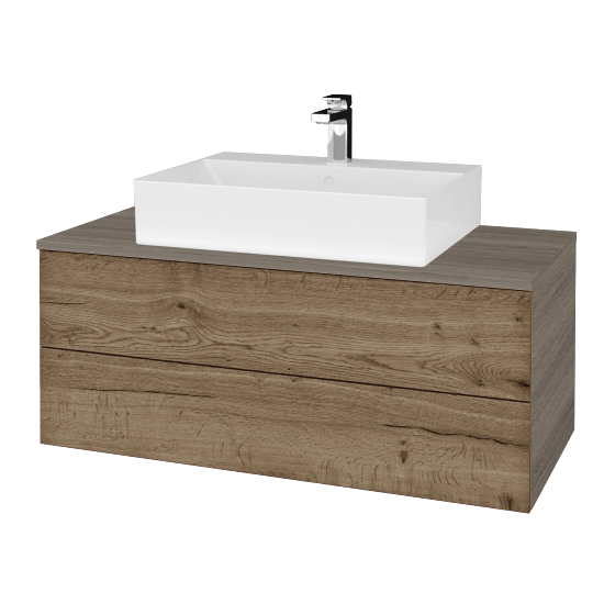 Umyvadlová skříňka MODULE SZZ2 100 umyvadlo Kube - D03 Cafe - D21 Tobacco - Ne