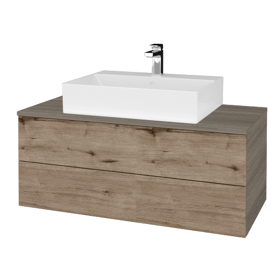 Umyvadlová skříňka MODULE SZZ2 100 umyvadlo Kube - D03 Cafe - D23 Herkules - Ne