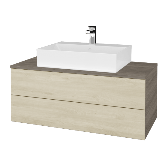 Umyvadlová skříňka MODULE SZZ2 100 umyvadlo Kube - D03 Cafe - D24 Ohio - Ne