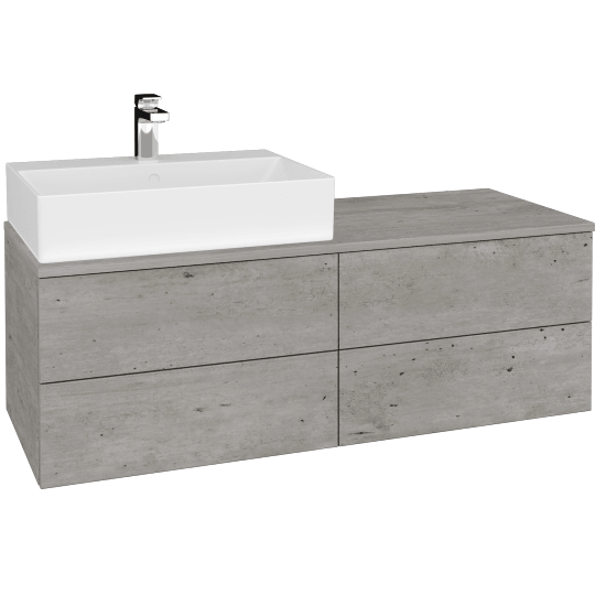 Umyvadlová skříňka MODULE SZZ4 120 umyvadlo Kube - D01 Beton - D01 Beton - Pravé