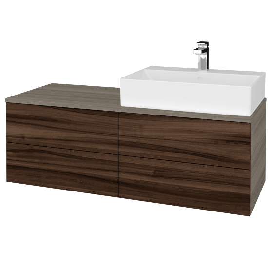 Umyvadlová skříňka MODULE SZZ4 120 umyvadlo Kube - D03 Cafe - D06 Ořech - Levé - Ne