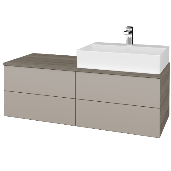 Umyvadlová skříňka MODULE SZZ4 120 umyvadlo Kube - D03 Cafe - N07 Stone - Levé - Ne