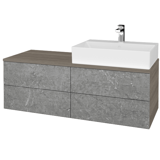 Umyvadlová skříňka MODULE SZZ4 120 umyvadlo Kube - D03 Cafe - D20 Galaxy - Levé - Ne