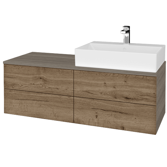 Umyvadlová skříňka MODULE SZZ4 120 umyvadlo Kube - D03 Cafe - D21 Tobacco - Levé - Ne