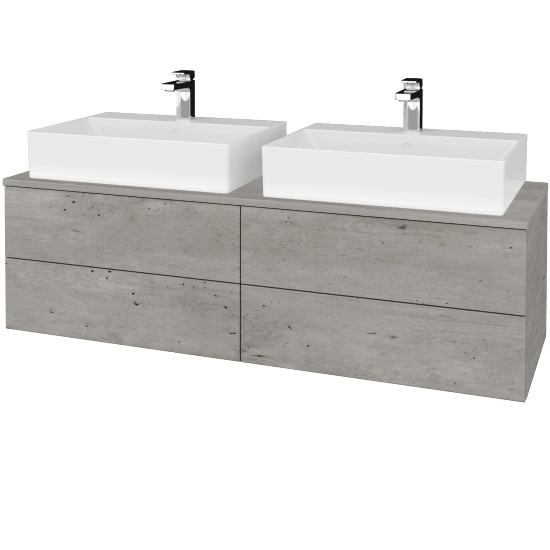 Umyvadlová skříňka MODULE SZZ4 140 umyvadlo Kube - D01 Beton - D01 Beton - Ne