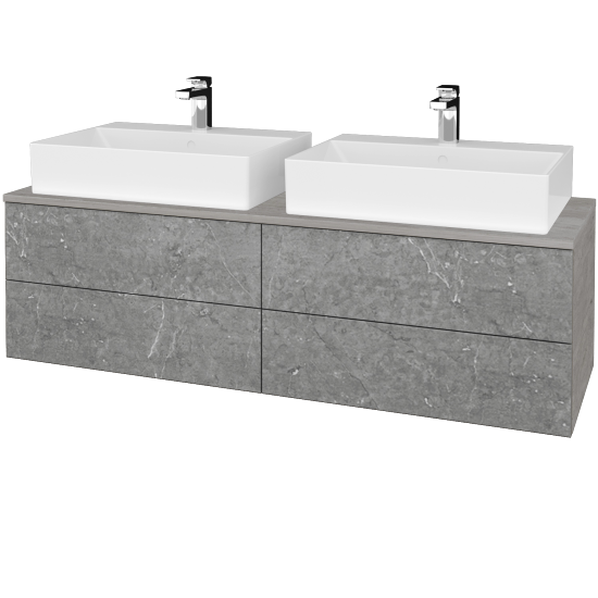 Umyvadlová skříňka MODULE SZZ4 140 umyvadlo Kube - D01 Beton - D20 Galaxy - Ne