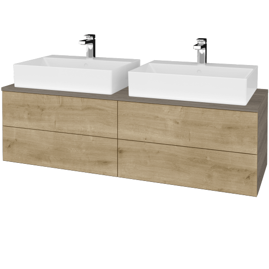 Umyvadlová skříňka MODULE SZZ4 140 umyvadlo Kube - D03 Cafe - D09 Arlington - Ne